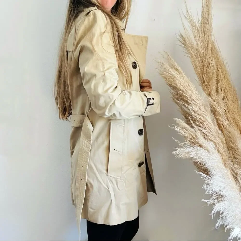 BURBERRY Heritage Khaki Tan Sandringham Trench Coat Rare Button Belt Coat M 46 - Picture 3 of 16